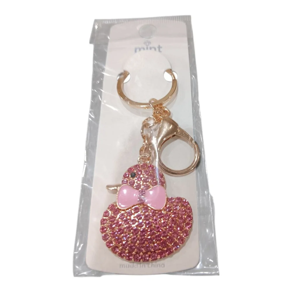 Duck your Favorite Easter Bunny! Cute Pink Ducky Keychain Purse Backpack Charm!